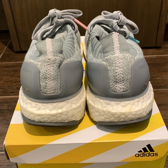 Adidas WMN Ultra Boost Uncaged Running Shoes US5.5 Light Grey/Baby Blue & Pink - Picture 4 of 12